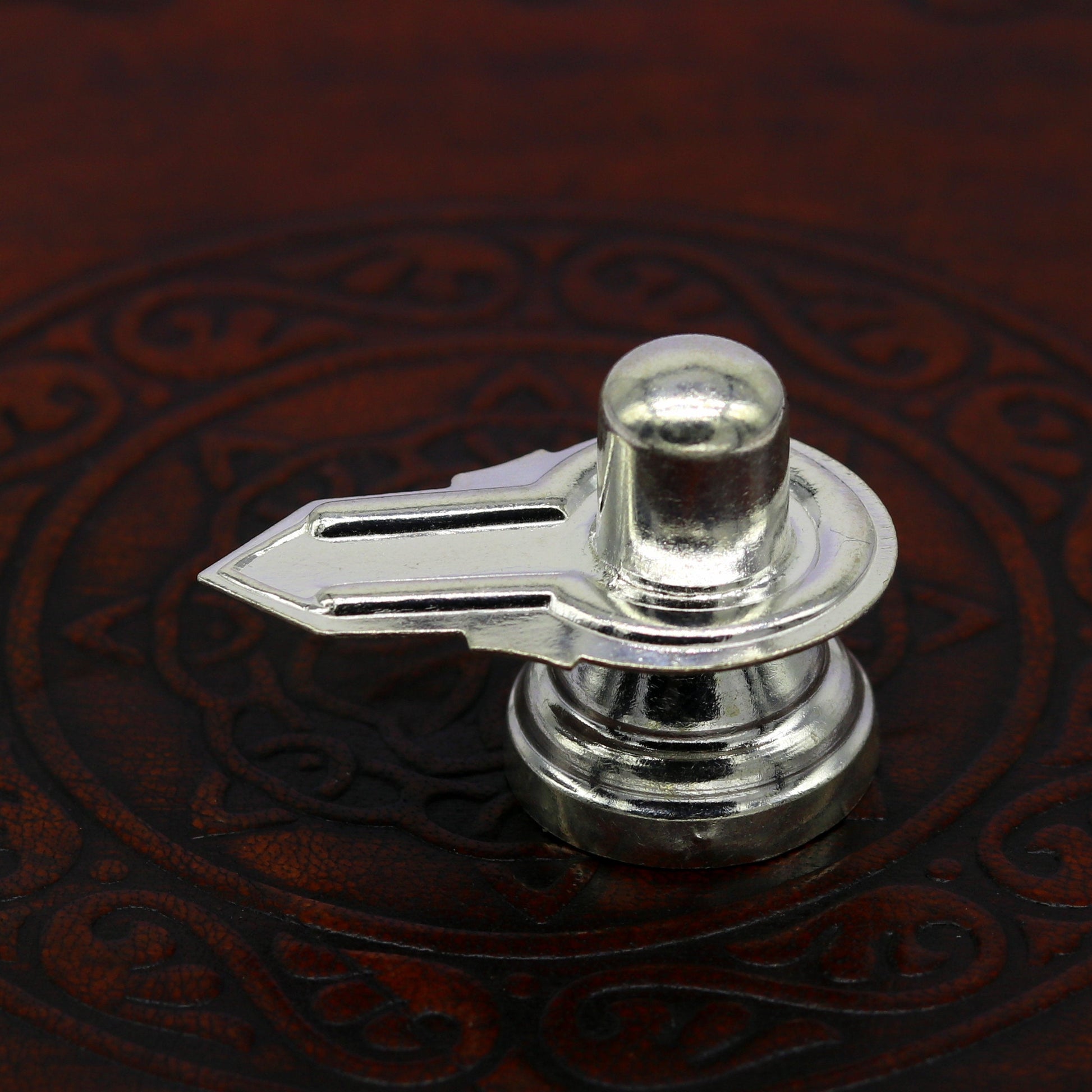 925 sterling silver handmade small shiva- linga, silver shivling puja utensils, home temple decor silver article accessories india su014 - TRIBAL ORNAMENTS