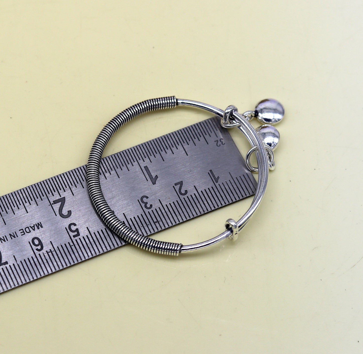 925 sterling silver handmade unique tribal style baby bangles bracelet, unisex new born baby gifting kids jewelry charm jewelry bbk80 - TRIBAL ORNAMENTS