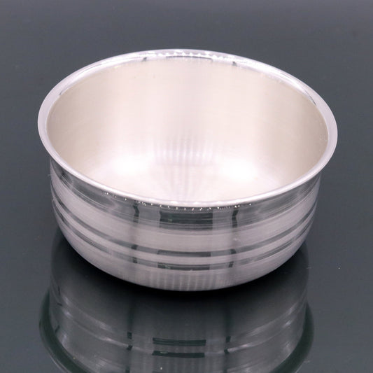 Handmade 999 fine silver baby bowl, excellent silver utensils from india, plain high quality silver vessels, silver kitchen utensils sv41 - TRIBAL ORNAMENTS