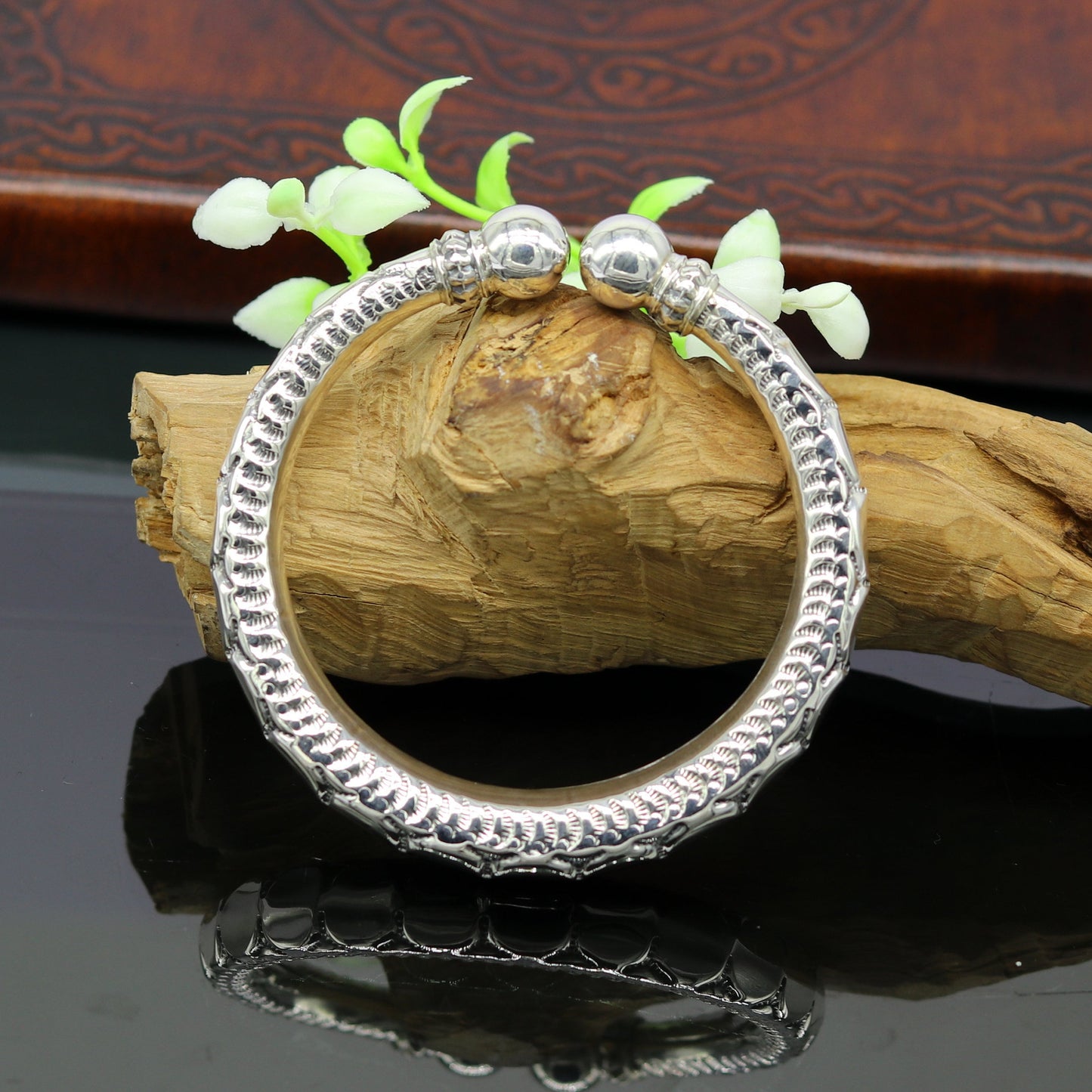 925 sterling silver handmade gorgeous customized work bangle bracelet kada, vintage antique design stylish bangle unisex jewelry nsk794 - TRIBAL ORNAMENTS