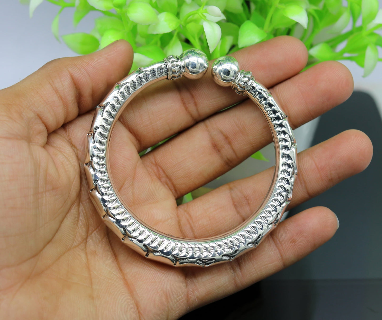925 sterling silver handmade gorgeous customized work bangle bracelet kada, vintage antique design stylish bangle unisex jewelry nsk794 - TRIBAL ORNAMENTS