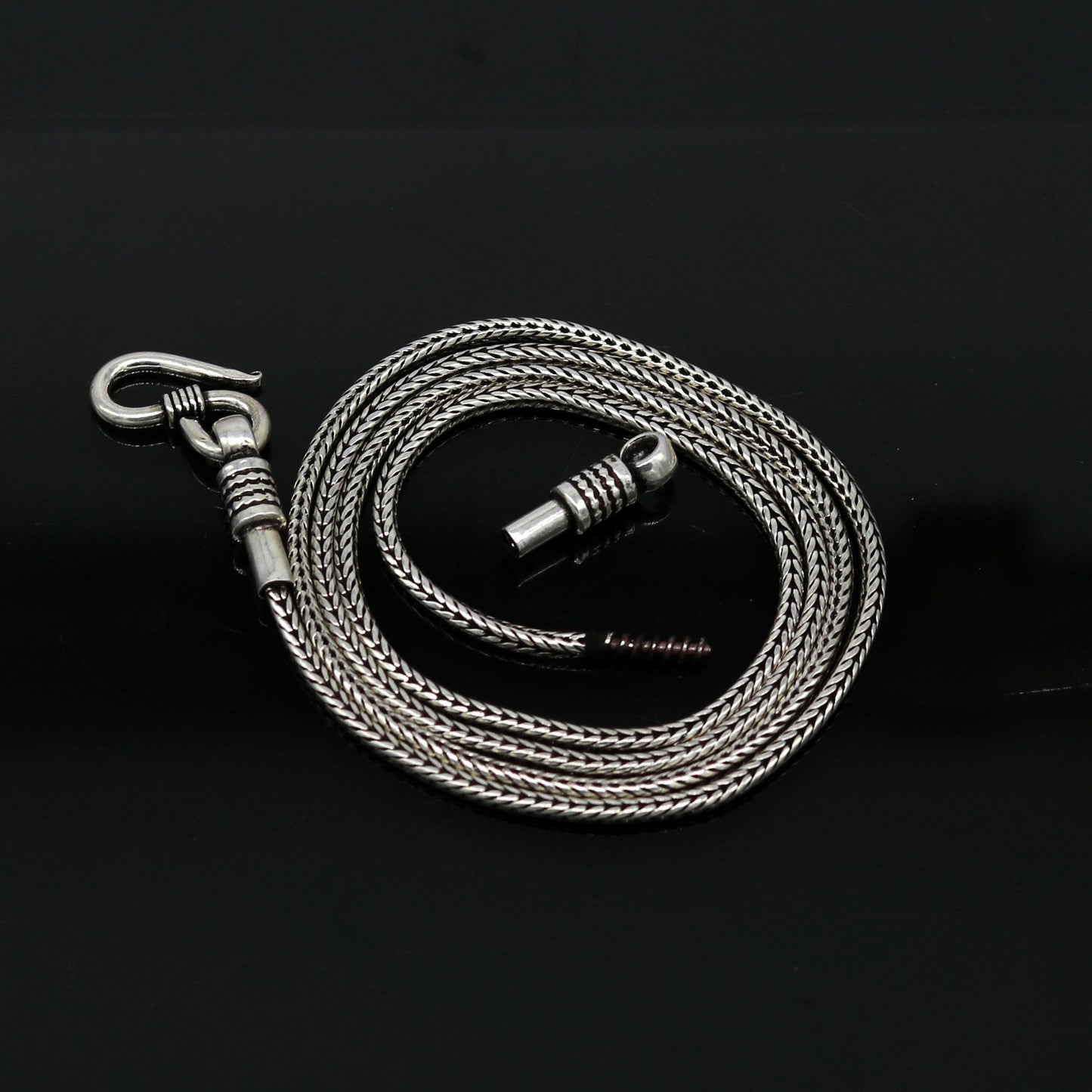 2mm 16" to 30" inches long pendant chains, screw chain for pendant necklace, excellent wheat chain oxidized solid chain necklace ch99 - TRIBAL ORNAMENTS