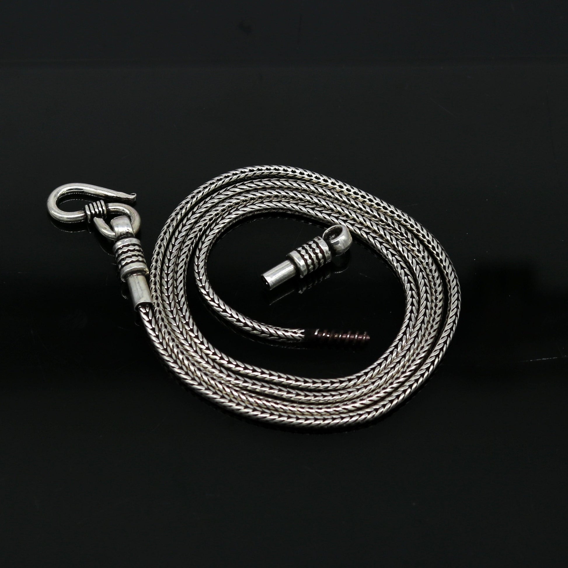 2mm 16" to 30" inches long pendant chains, screw chain for pendant necklace, excellent wheat chain oxidized solid chain necklace ch99 - TRIBAL ORNAMENTS