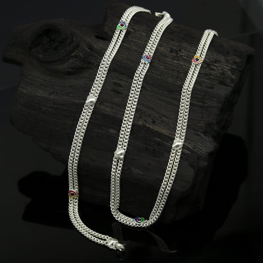 Vintage antique style solid double strands baby belly chain, unisex kids waist chain, kandora chain, excellent gifting jewelry nwch26 - TRIBAL ORNAMENTS