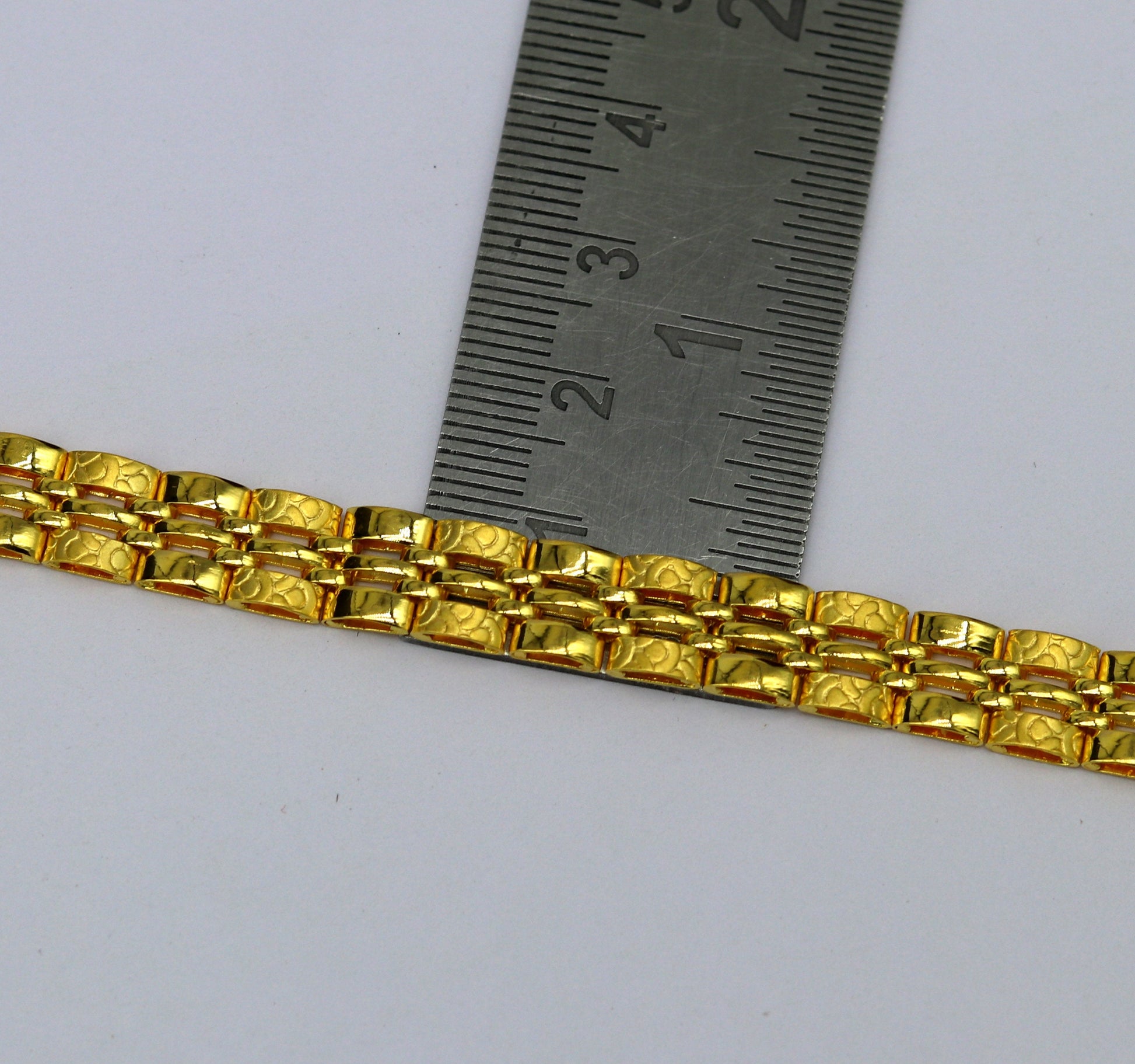 Pure 22kt yellow gold custom made diamond cut design fabulous flexible bracelet, best gift personalized gold fancy jewelry india br41 - TRIBAL ORNAMENTS