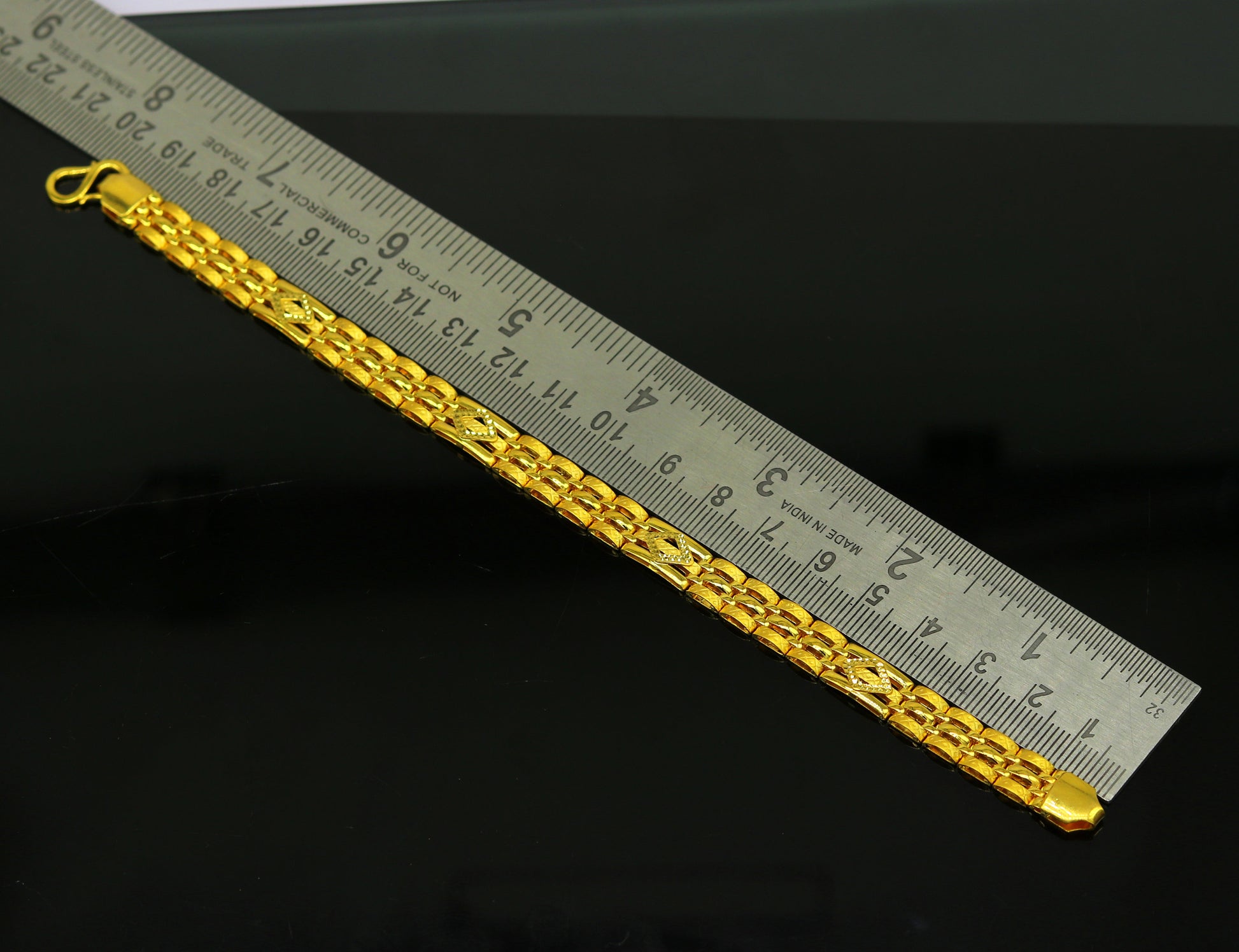 Vintage style 22kt yellow gold custom made new stylish fancy wedding anniversary bracelet, best gift for unisex, certified gold jewelry br49 - TRIBAL ORNAMENTS