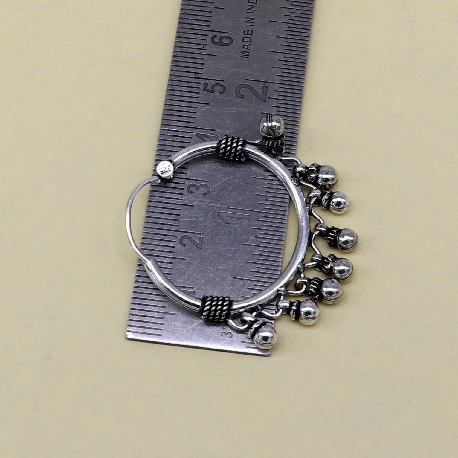 925 sterling silver handmade fabulous hoops earring with gorgeous hanging drops, customized large earring personalized gift ear544 - TRIBAL ORNAMENTS