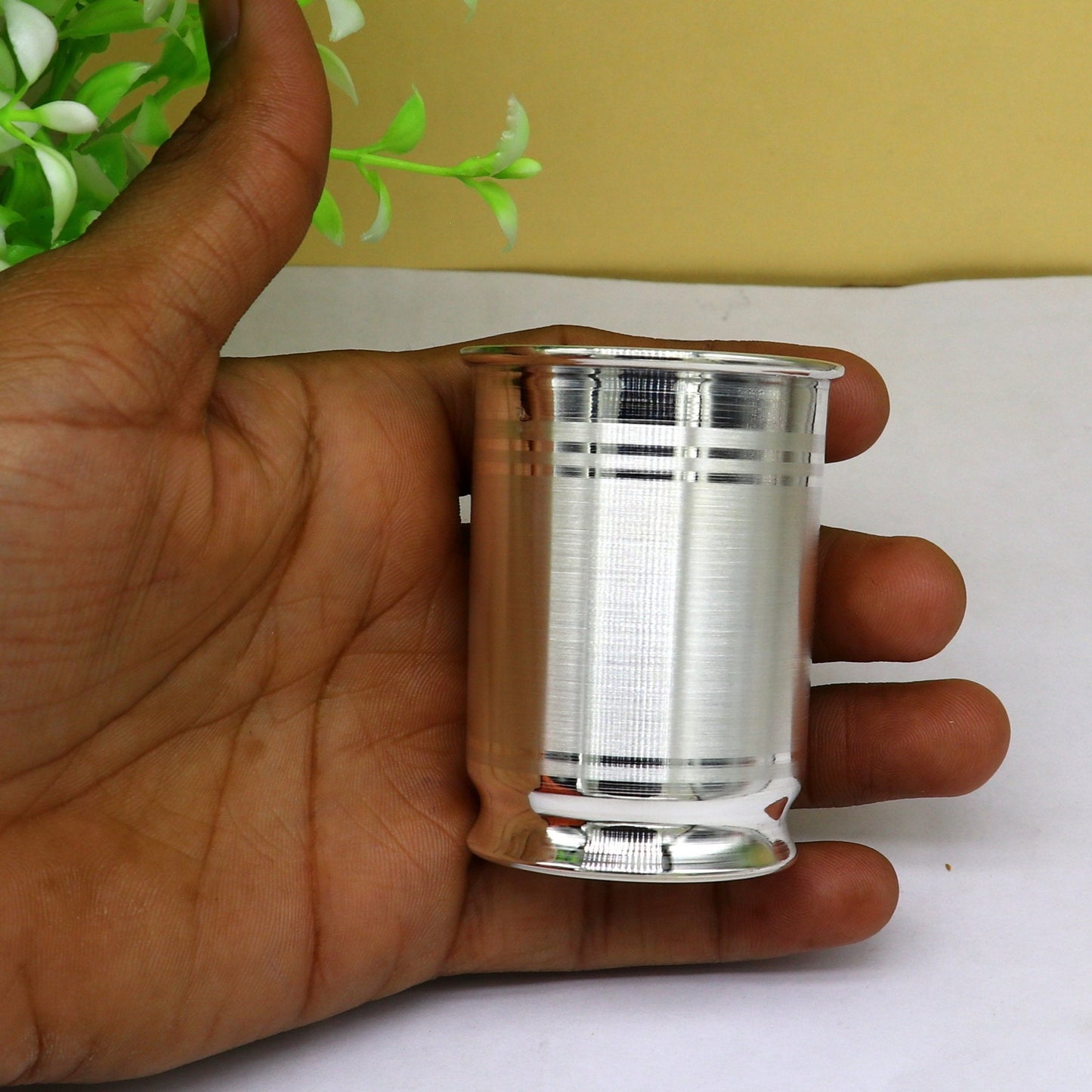 999 fine silver handmade vessel, water/milk Glass tumbler, silver flask, baby kids silver utensils stay healthy gift article sv105 - TRIBAL ORNAMENTS