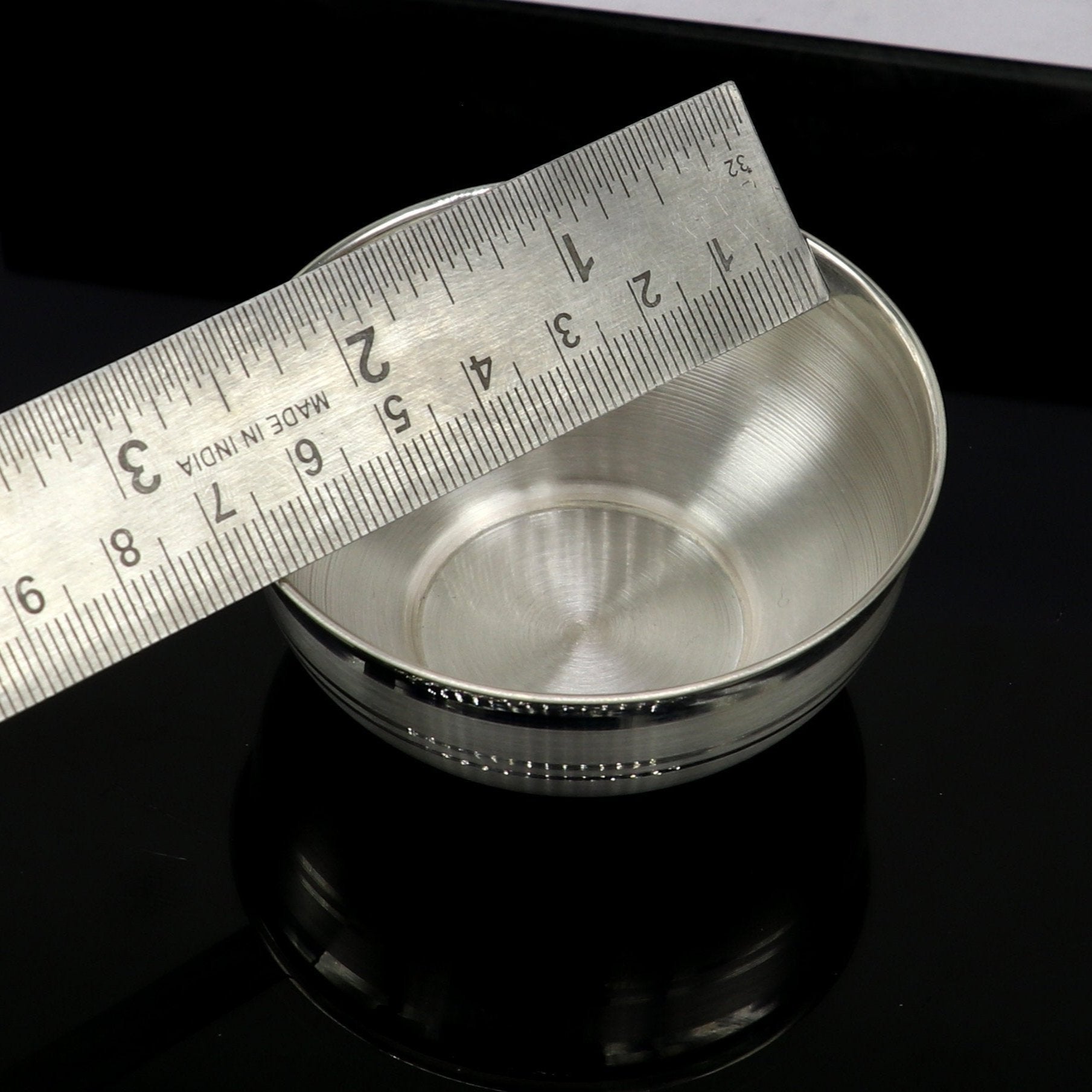 999 pure fine silver handmade utensils, silver article, silver vessel, silver accessories, silver puja art, silver baby bowl set sv106 - TRIBAL ORNAMENTS