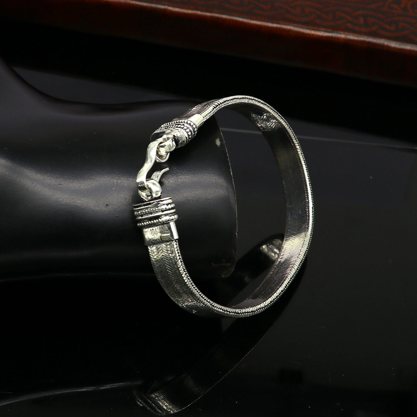 8" Vintage style 925 Sterling silver Snake chain customized snake style handmade fabulous oxidized men's bracelet daily use jewelry nsbr214 - TRIBAL ORNAMENTS