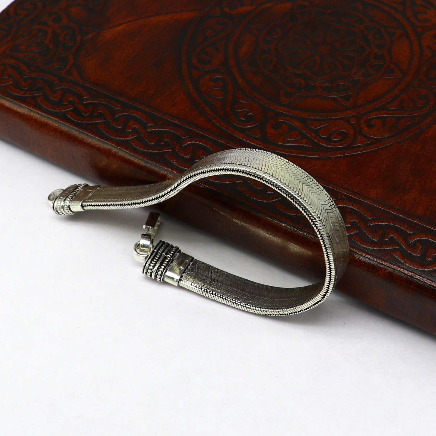 8" Vintage style 925 Sterling silver Snake chain customized snake style handmade fabulous oxidized men's bracelet daily use jewelry nsbr214 - TRIBAL ORNAMENTS