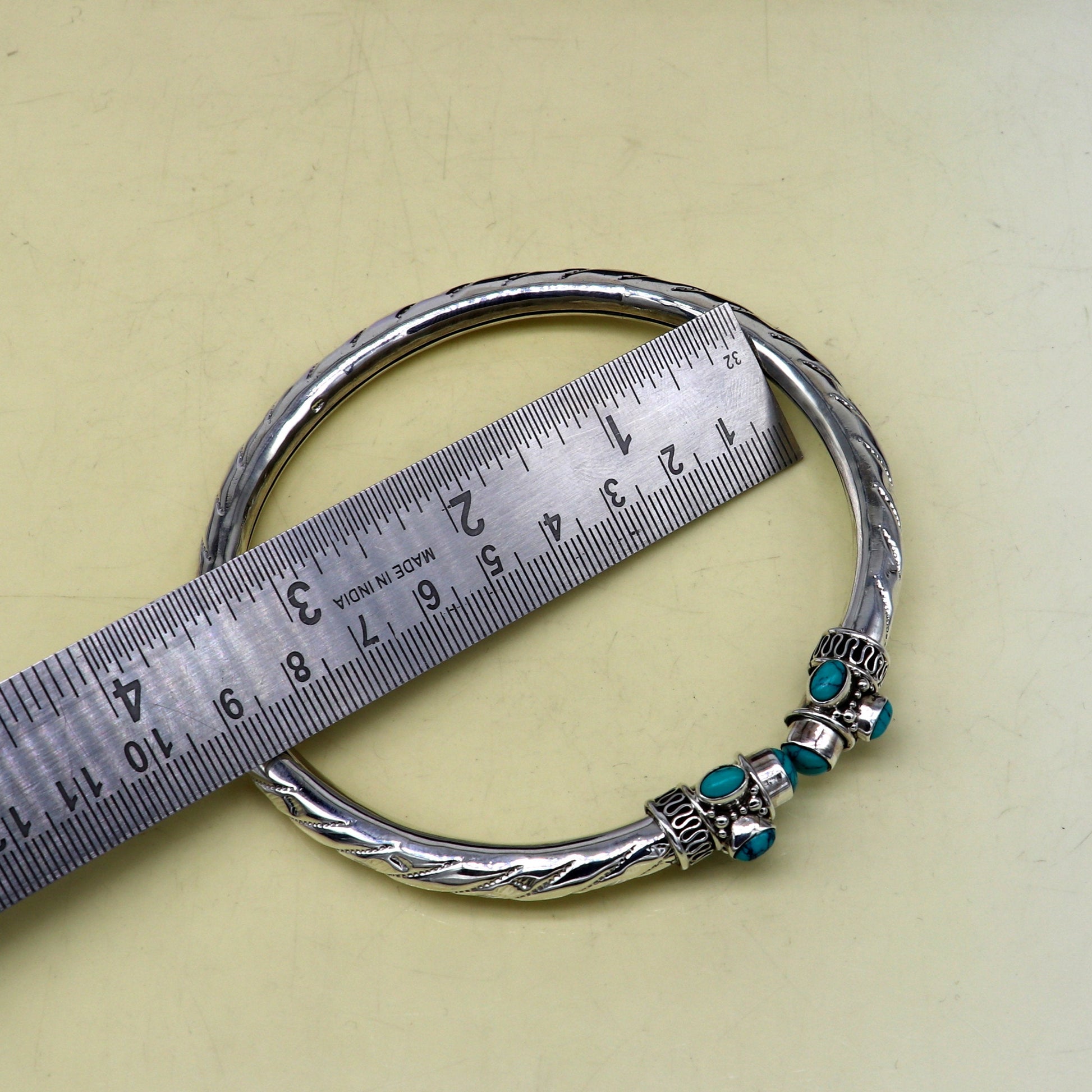 Stylish customized design Ankle kada, ankle bangle bracelet with gorgeous turquoise stone, amazing brides made wedding gifting anklets sak15 - TRIBAL ORNAMENTS