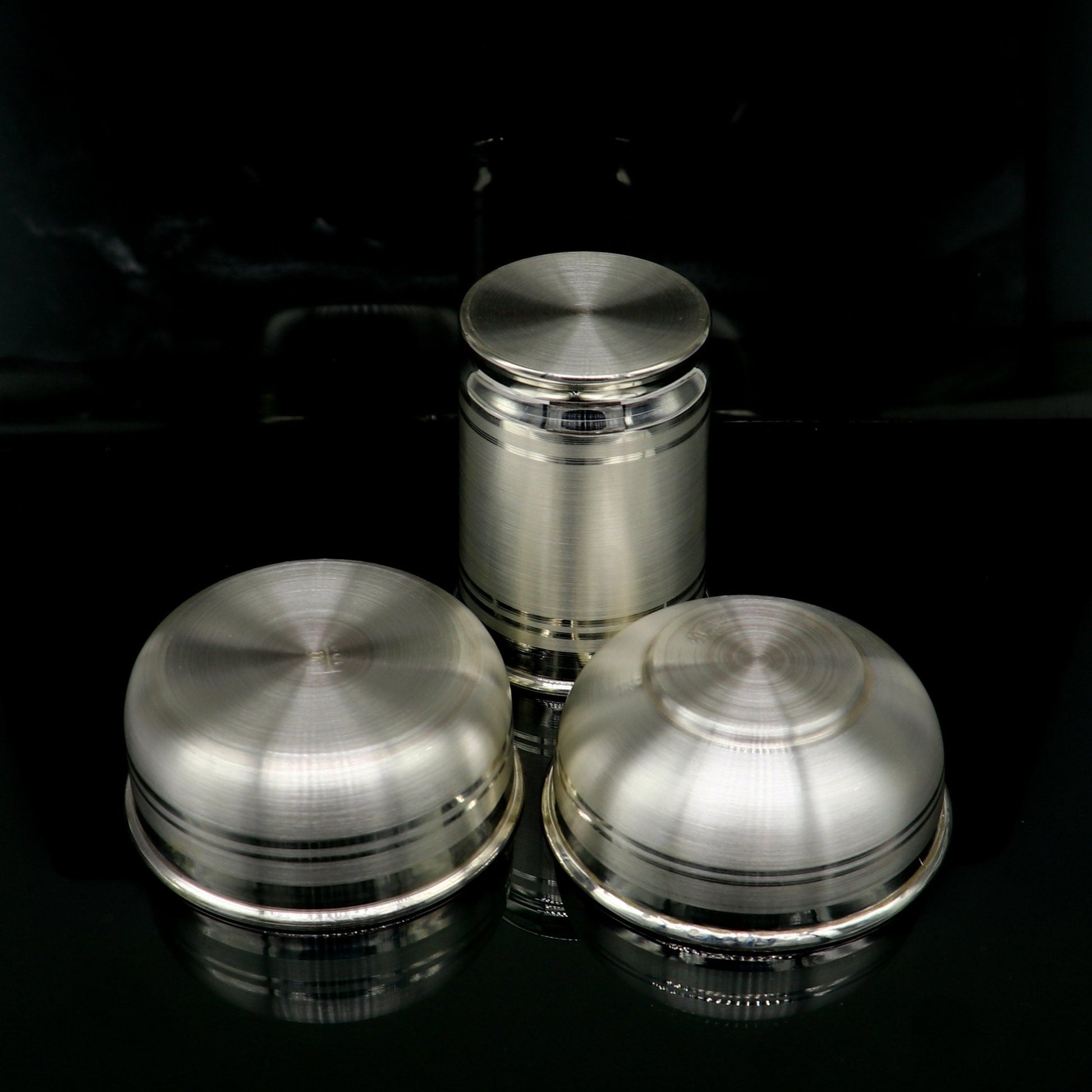 999 pure silver combo of two different design bowl and glass, silver vessel, silver baby utensils, silver puja article, puja utensils sv109 - TRIBAL ORNAMENTS