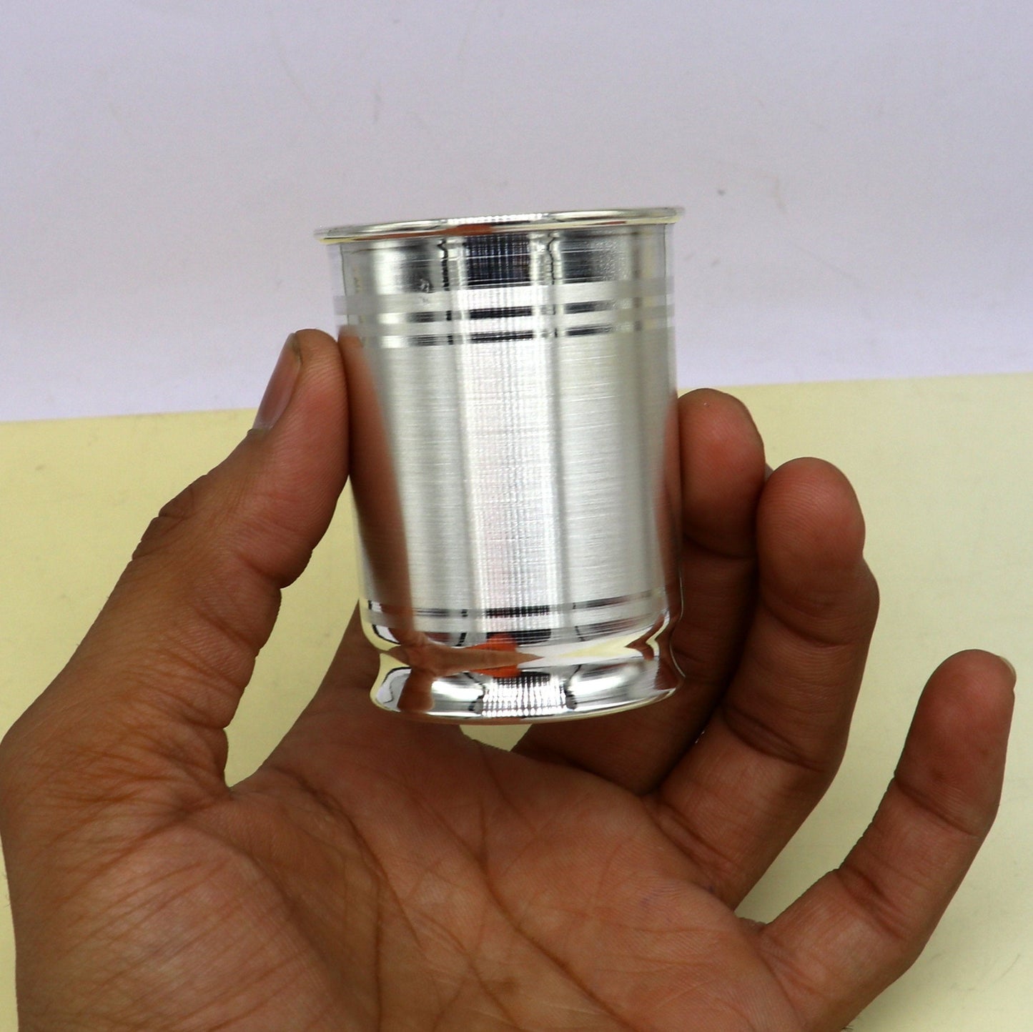 999 pure silver combo of two different design bowl and glass, silver vessel, silver baby utensils, silver puja article, puja utensils sv109 - TRIBAL ORNAMENTS