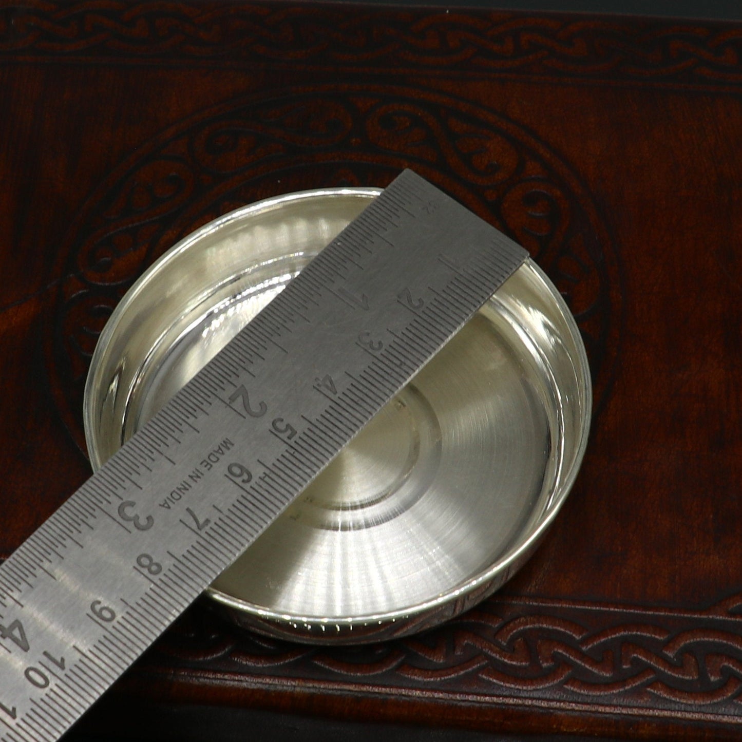999 fine silver handmade solid plate/ tray, best gifting baby set for baby food, silver utensils, silver articles, puja utensils sv117 - TRIBAL ORNAMENTS