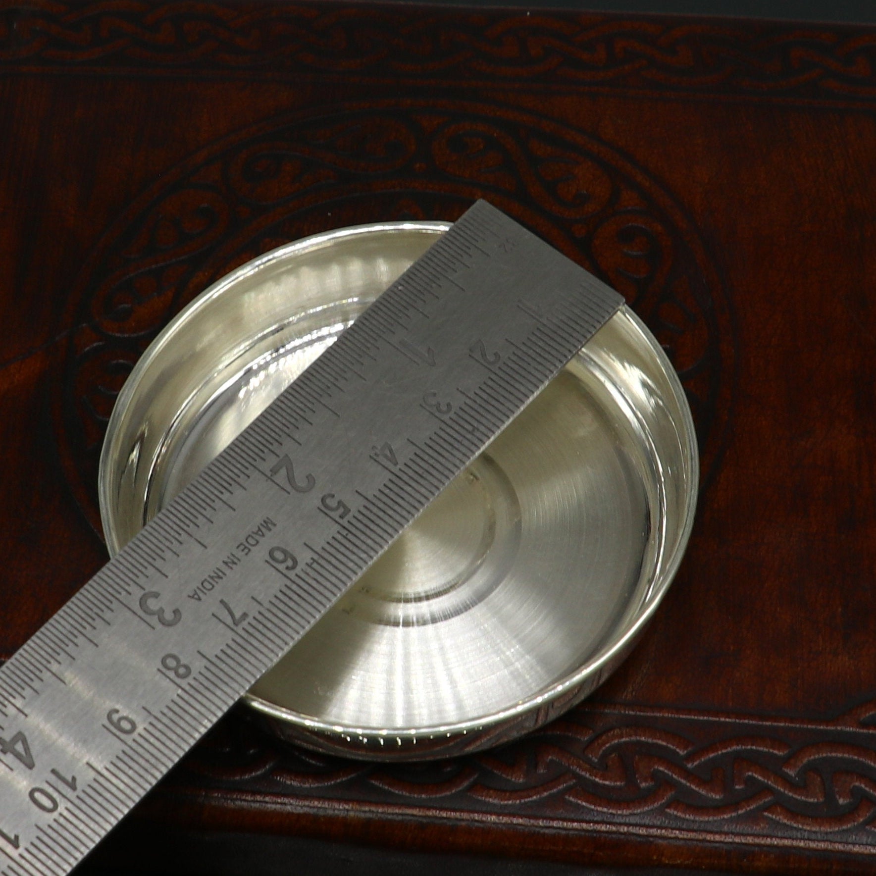 999 fine silver handmade solid plate/ tray, best gifting baby set for baby food, silver utensils, silver articles, puja utensils sv117 - TRIBAL ORNAMENTS