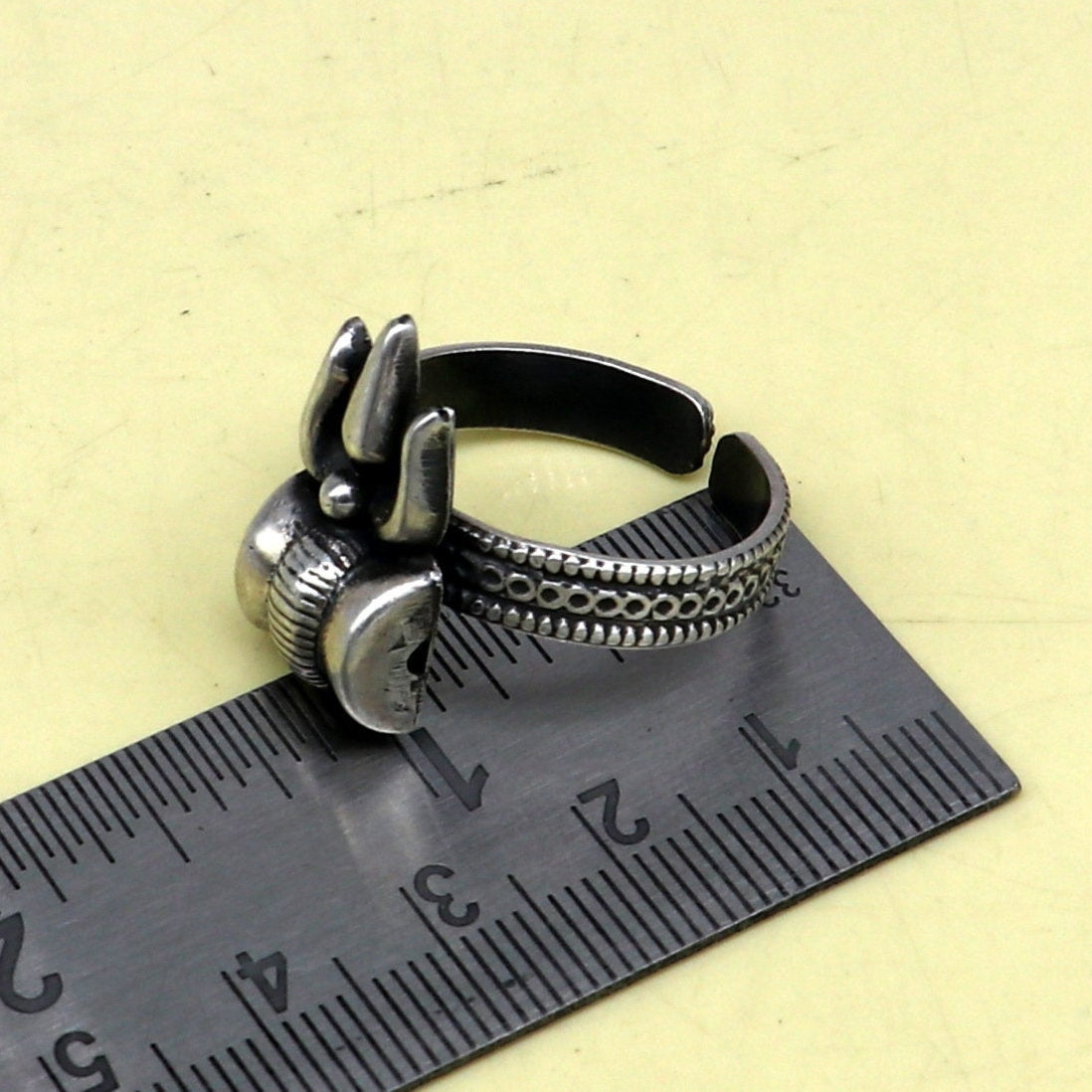 925 sterling silver gorgeous customized lord shiva Trident ring, excellent trident trushul adjustable ring band unisex jewelry sr286 - TRIBAL ORNAMENTS