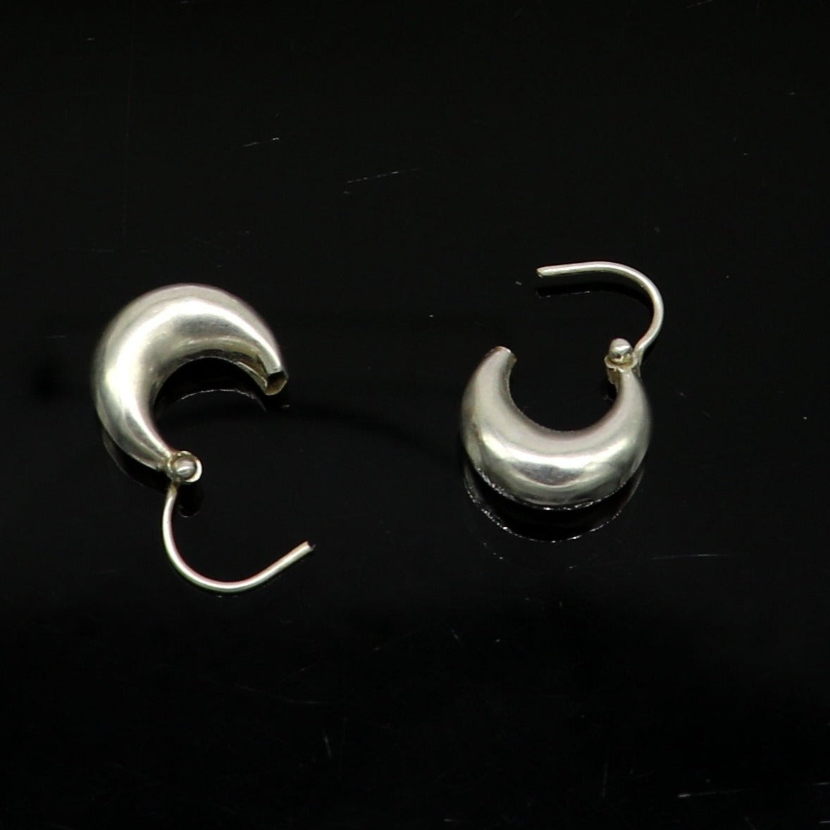 Pure 925 sterling silver handmade hoops kundal earring, excellent designer fancy daily use hook earring ear wire tribal vintage jewelry s892 - TRIBAL ORNAMENTS