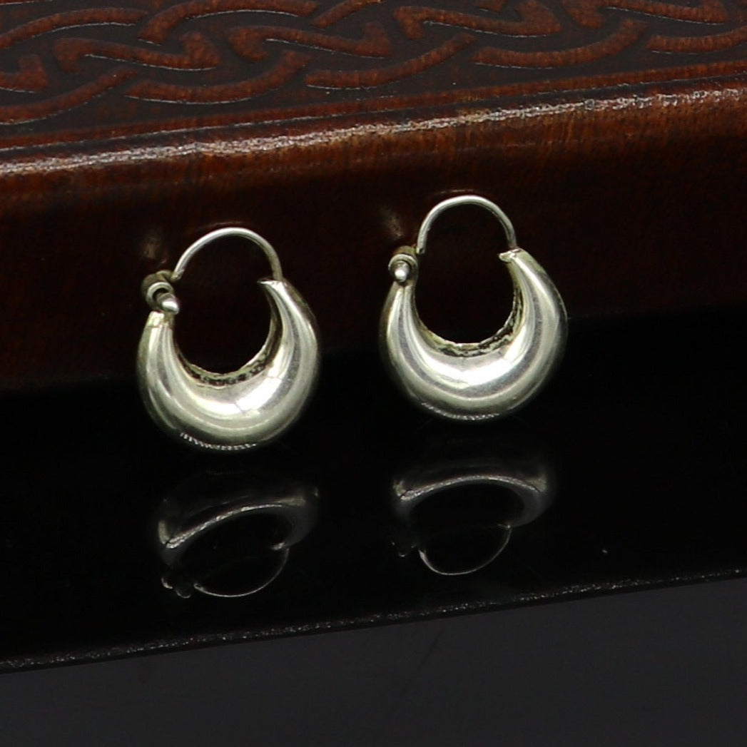 925 sterling silver excellent customized traditional indian style hoops earring, amazing unisex light weight hoops earring ear525 - TRIBAL ORNAMENTS
