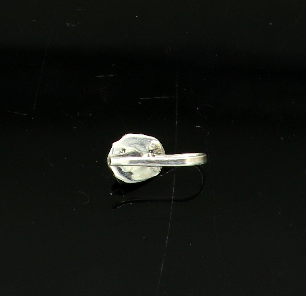 7.5mm 925 sterling silver single stone nose pin, clip on nose pin, customized nose plug ,best wedding party stylish functional jewelry np99 - TRIBAL ORNAMENTS