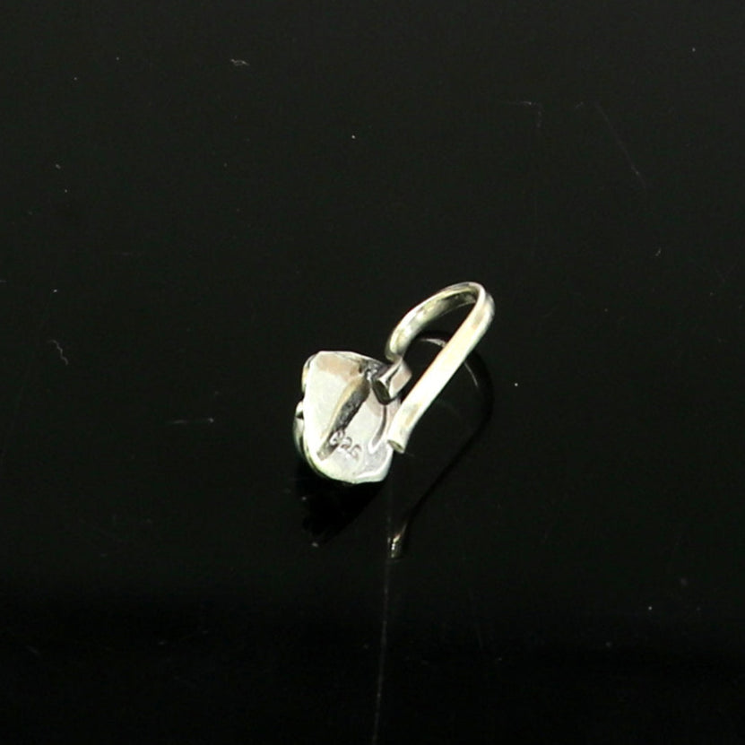 Vintage antique design 925 sterling silver customized single stone oxidized nose pin, nose plug, clip on nose pin, fabulous party wear np107 - TRIBAL ORNAMENTS