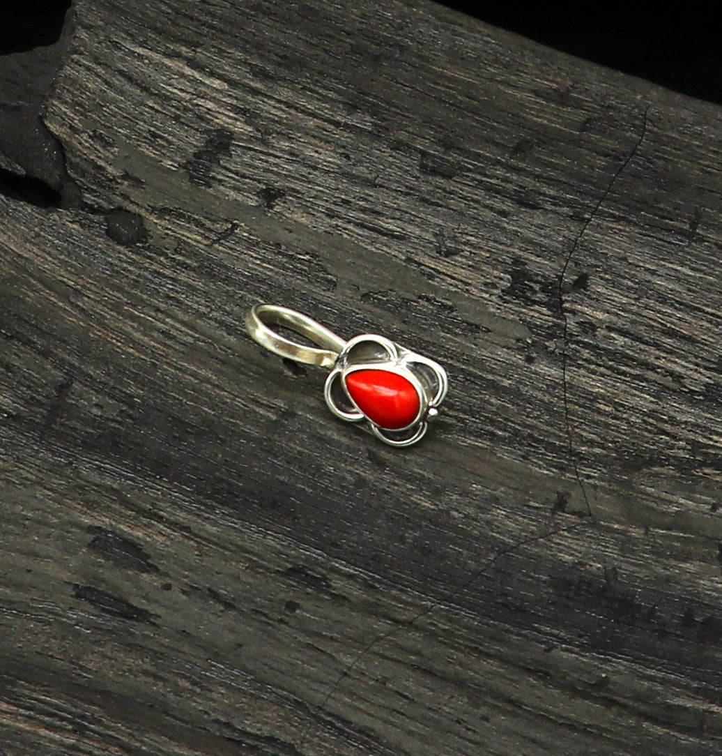 Modern trendy stylish 925 sterling silver customized single coral nose pin, best gift nose plug, clip-on nose pin, fabulous party wear np109 - TRIBAL ORNAMENTS