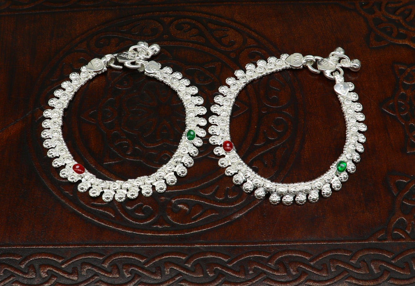 6" long Sterling silver handcrafted baby anklets, gorgeous gift for new born baby anklets kids jewelry, trendy stylish ankle bracelet ank269 - TRIBAL ORNAMENTS