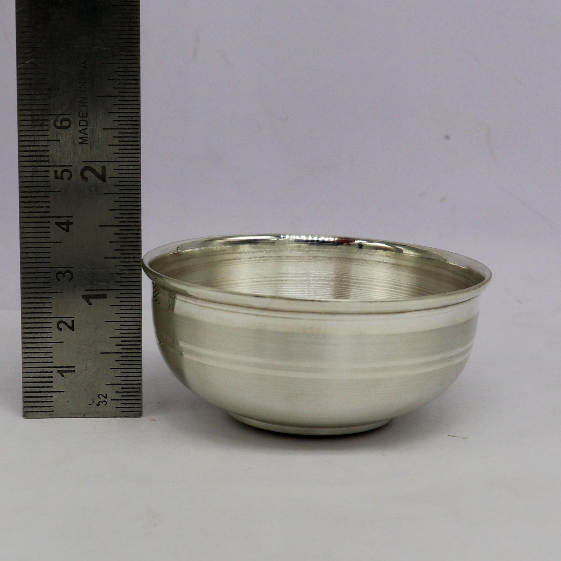 999 pure fine silver handmade utensils, silver article, silver vessel, silver accessories, silver puja art, silver baby bowl set sv106 - TRIBAL ORNAMENTS