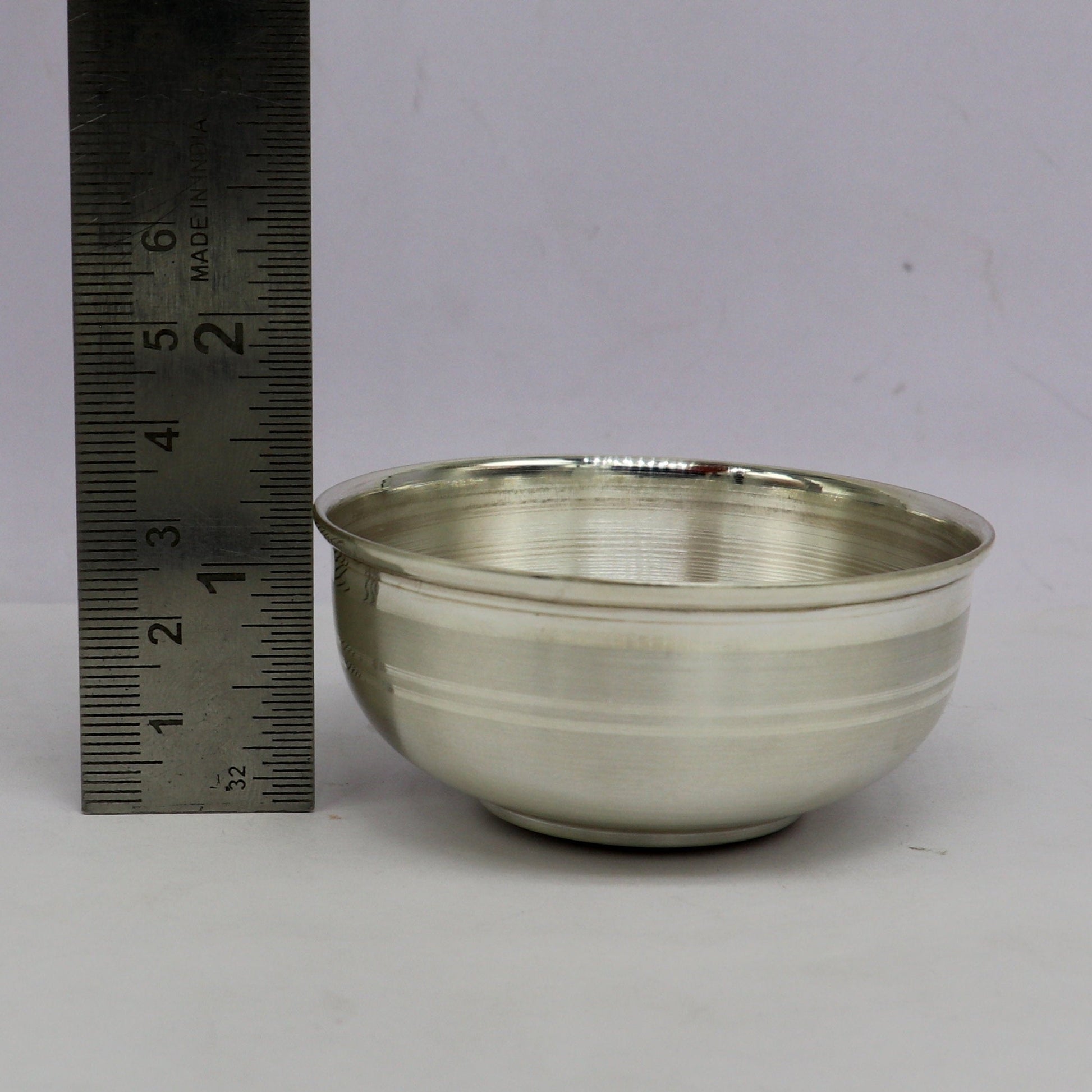 999 pure fine silver handmade utensils, silver article, silver vessel, silver accessories, silver puja art, silver baby bowl set sv105 - TRIBAL ORNAMENTS