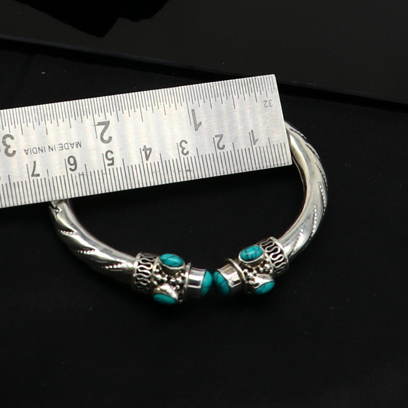 925 sterling silver customized flexible bangle bracelet, unique stylish best gifting bangle, fabulous blue turquoise stone jewelry nssk315 - TRIBAL ORNAMENTS