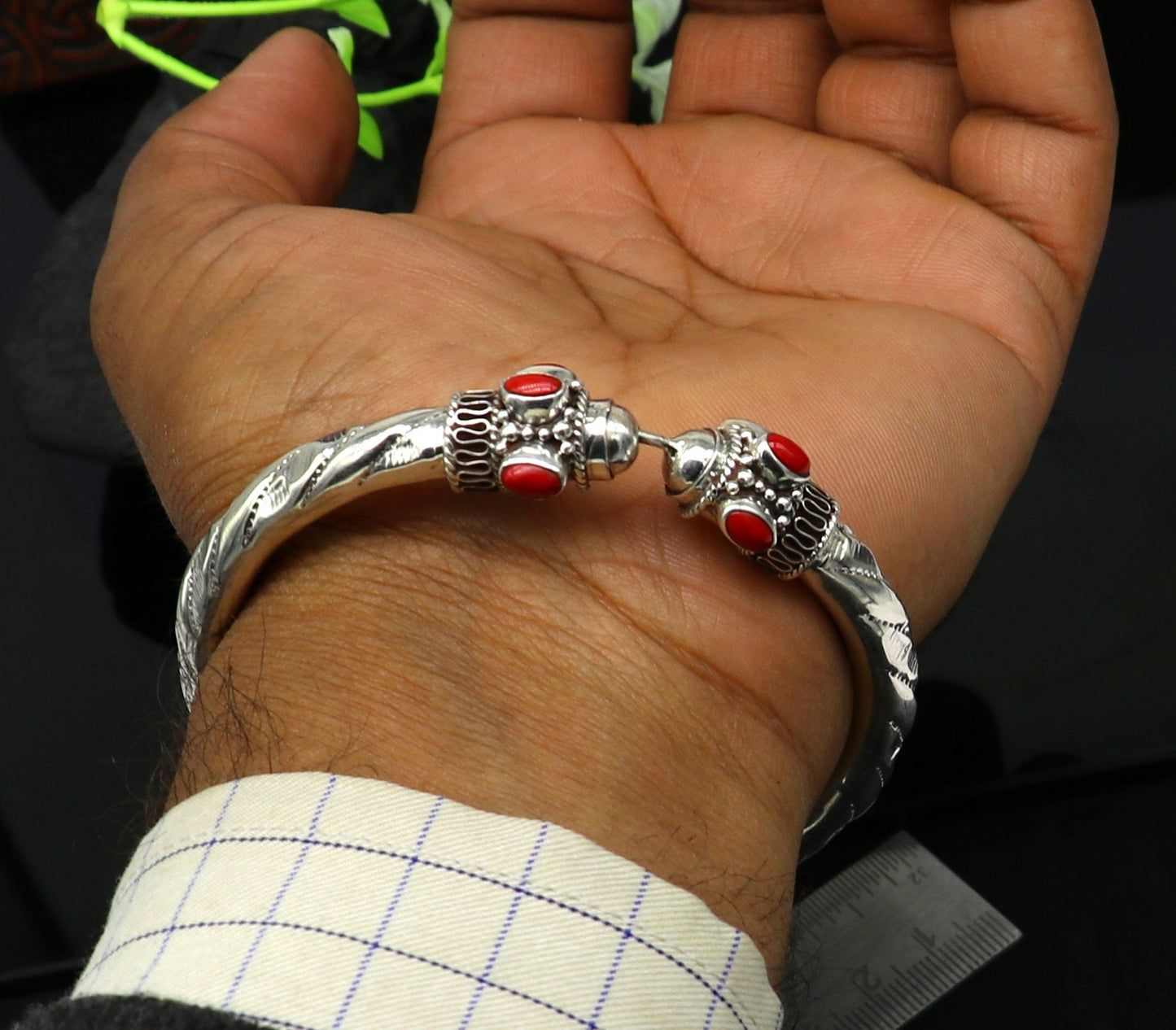 Stylish fancy customized 925 sterling silver men's and women's bangle cuff bracelet, gorgeous gifting jewelry india nssk312 - TRIBAL ORNAMENTS