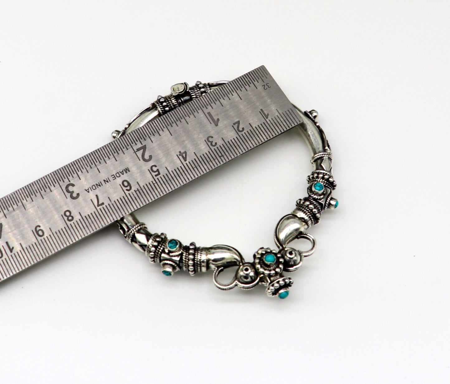 925 Sterling silver handmade Indian traditional vintage antique design customized tribal ethnic belly dance bangle bracelet kada nssk342 - TRIBAL ORNAMENTS