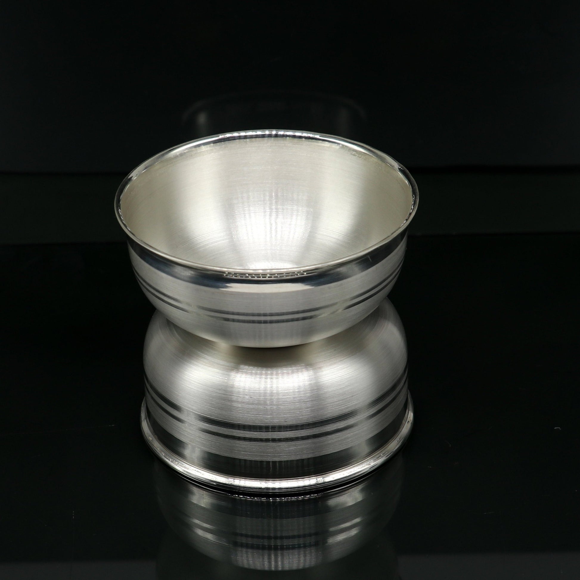 999 pure silver handmade combo of two different design bowl, silver vessel, silver baby utensils, silver puja article, puja utensils sv108 - TRIBAL ORNAMENTS