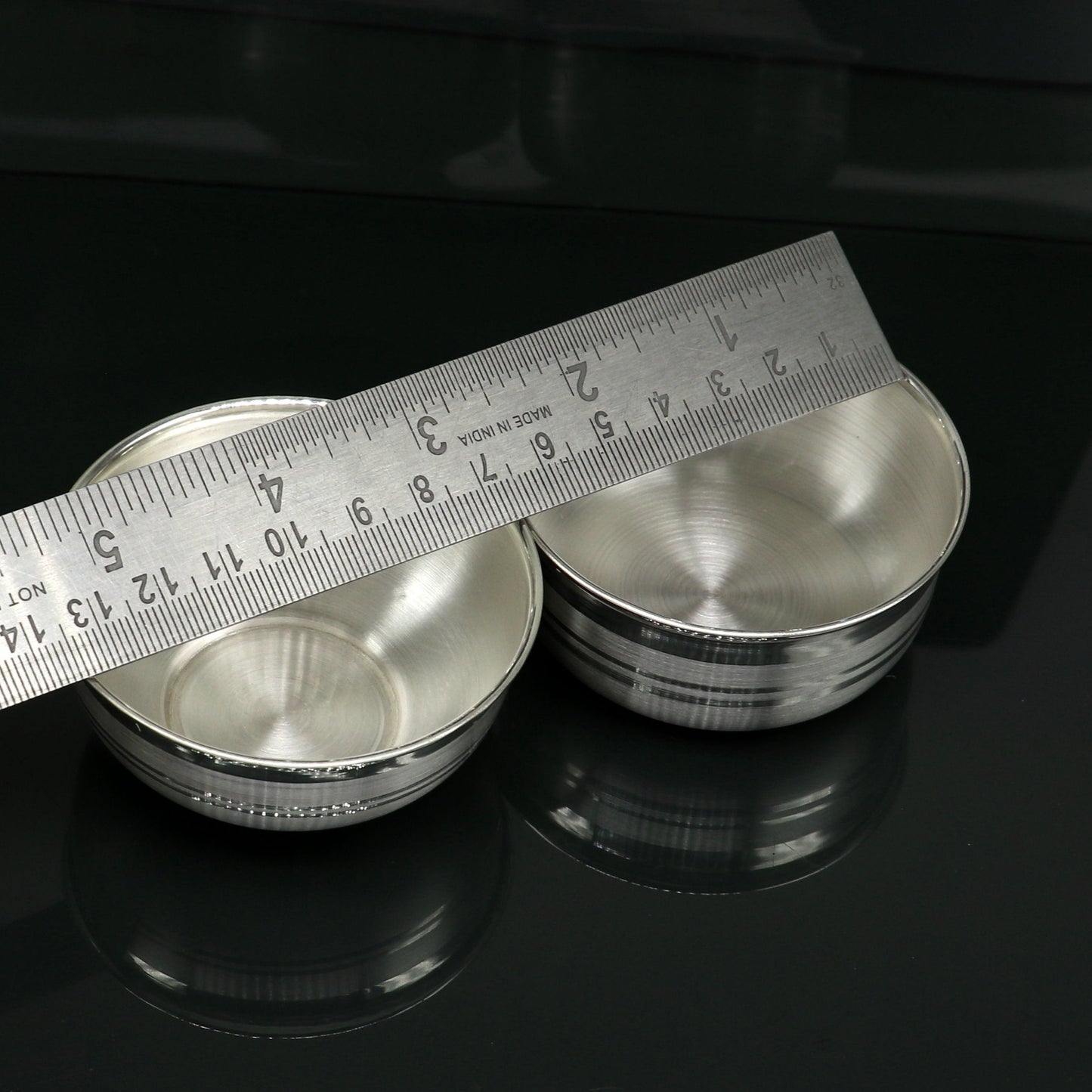 999 pure silver combo of two different design bowl and glass, silver vessel, silver baby utensils, silver puja article, puja utensils sv109 - TRIBAL ORNAMENTS