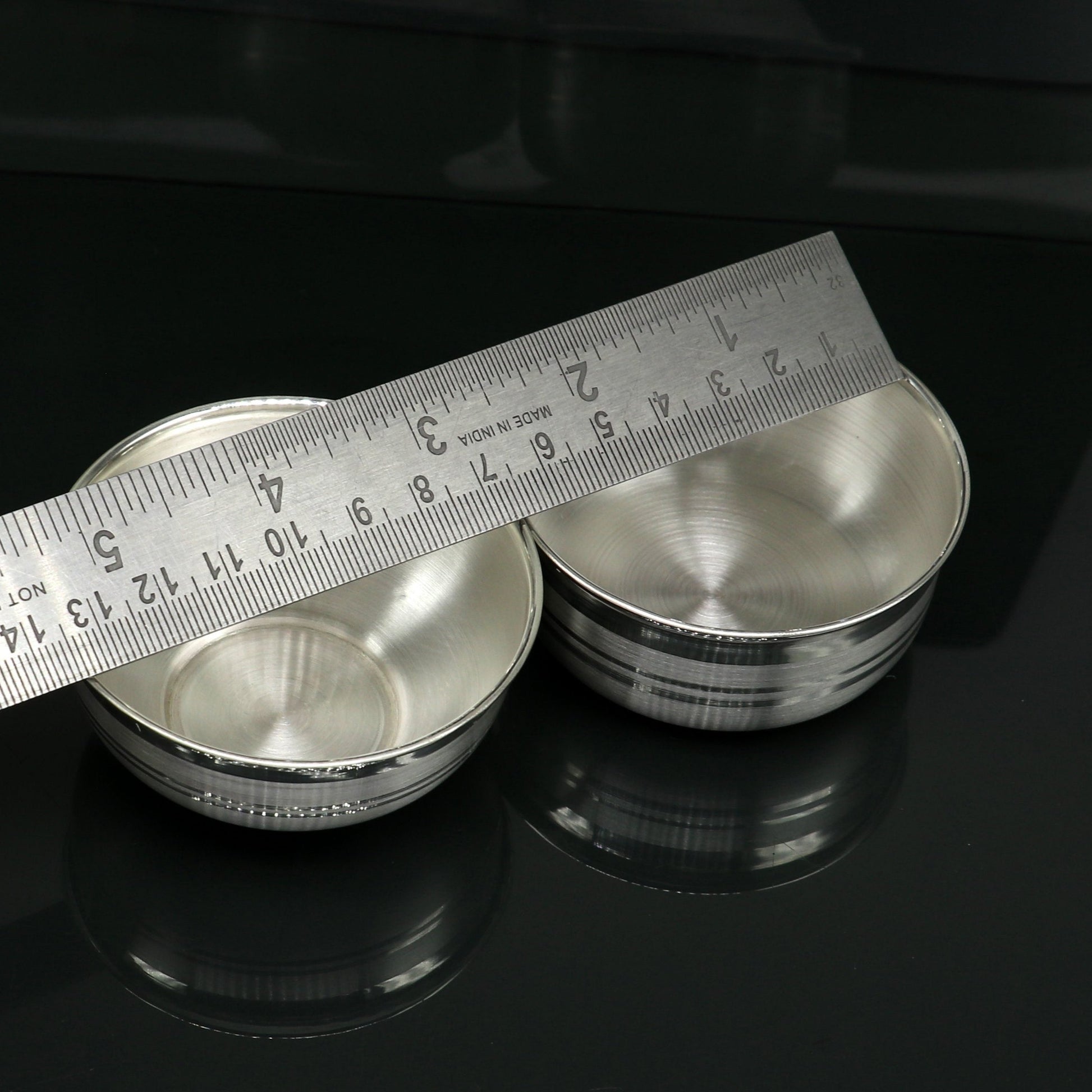 999 pure silver combo of two different design bowl and glass, silver vessel, silver baby utensils, silver puja article, puja utensils sv109 - TRIBAL ORNAMENTS