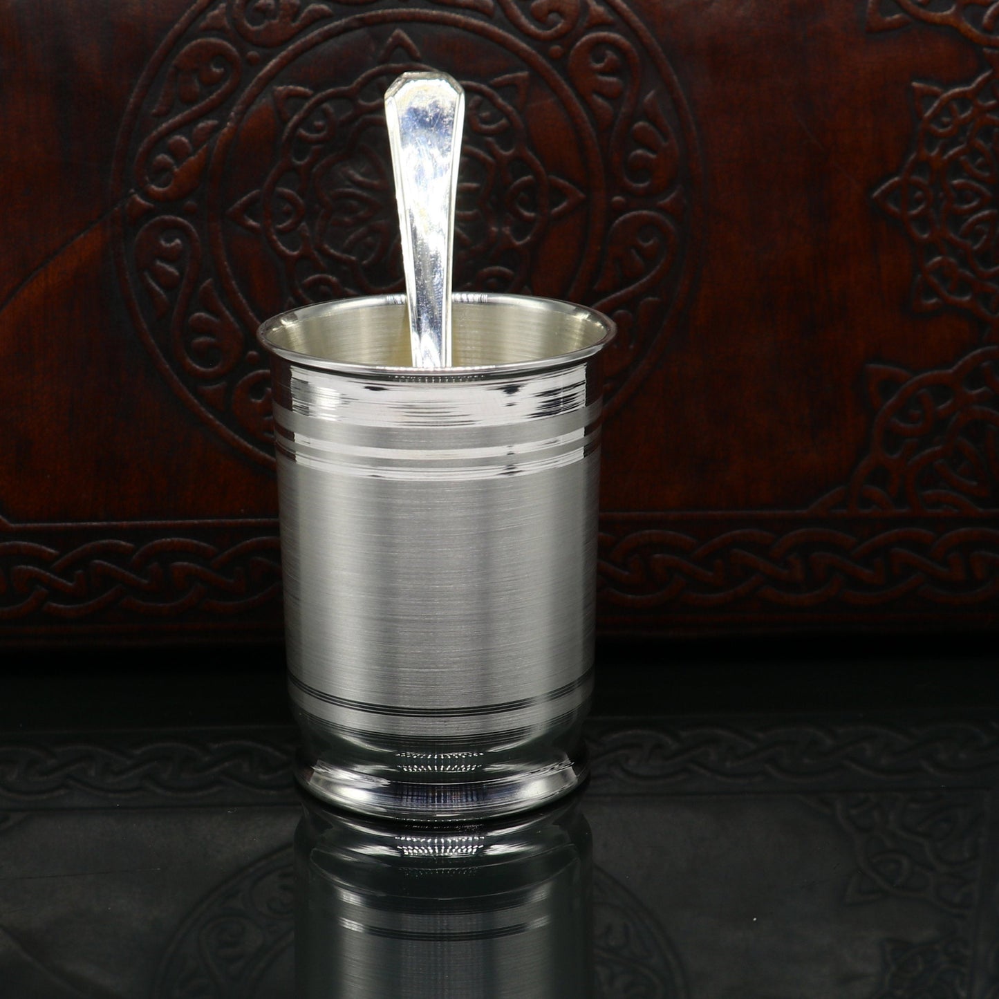 999 pure silver Water/milk tumbler, silver vessel, silver baby set utensils, silver puja article, puja gifting utensils from india sv111 - TRIBAL ORNAMENTS