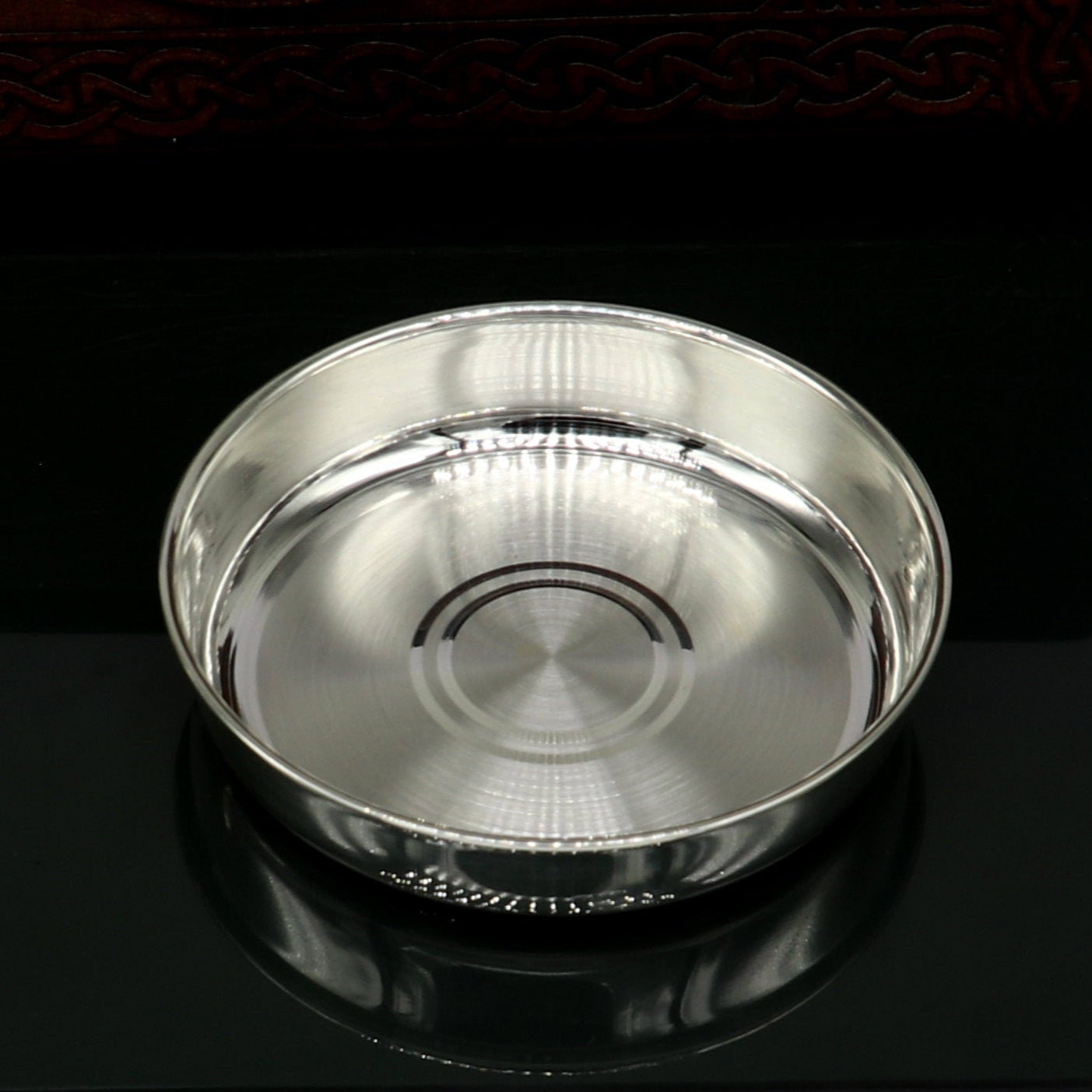 999 fine solid silver Tray or plate, silver vessel, silver baby utensils set, silver puja article, gifting utensils from india sv113 - TRIBAL ORNAMENTS