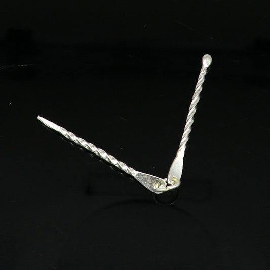 Solid silver toothpick and ear cleaner, Silver is Anti-Microbial, Anti-Allergic, Anti-Septic Silver is the best metal for personal safety - TRIBAL ORNAMENTS