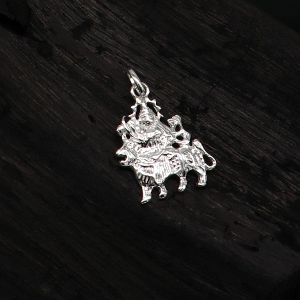 Pure fine 925 sterling silver maa bhawani flexible pedant, fabulous silver unisex pendant jewelry from India, unique fancy jewelry ssp424 - TRIBAL ORNAMENTS