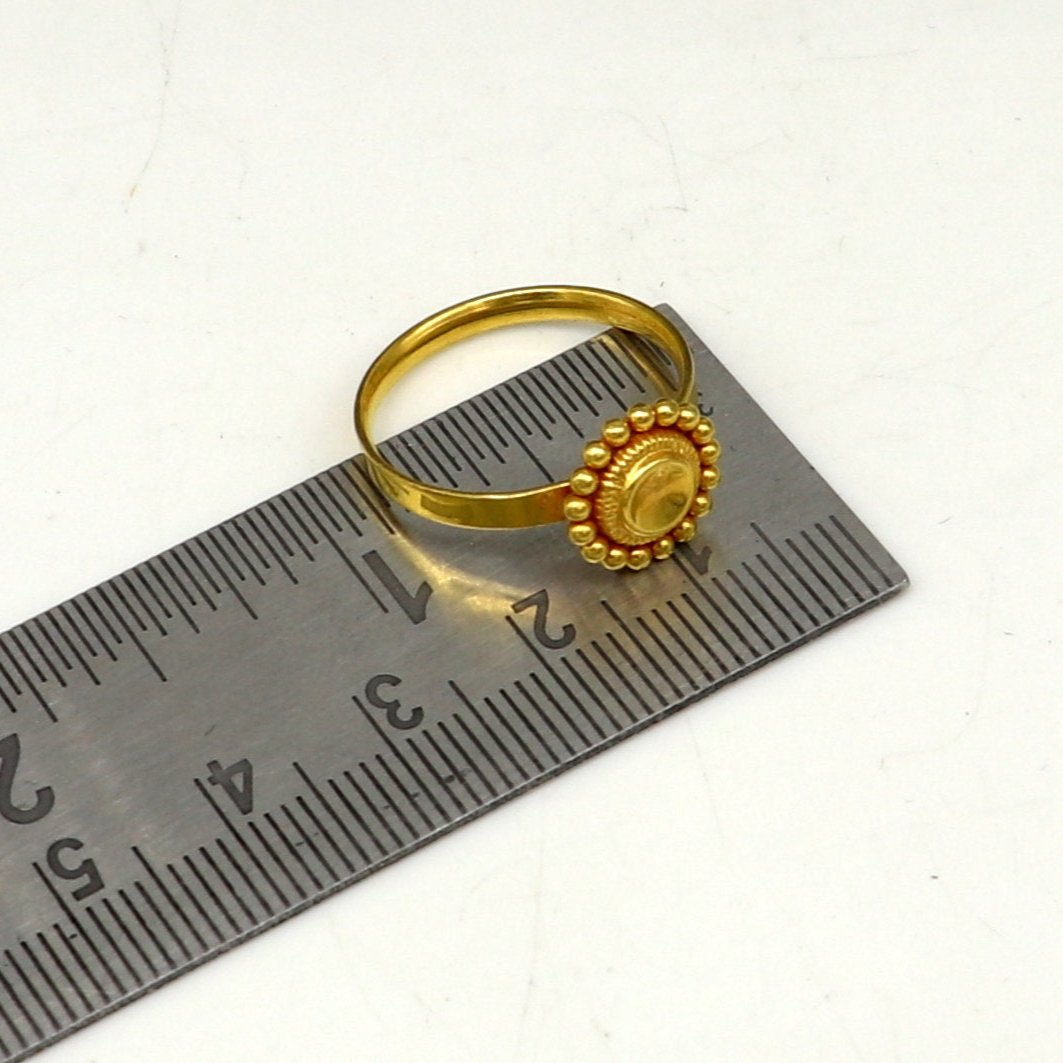 20 kt yellow gold vintage stylish design ring band 7usa size 2.65 grams light weight gifting brides jewelry from india gring29 - TRIBAL ORNAMENTS