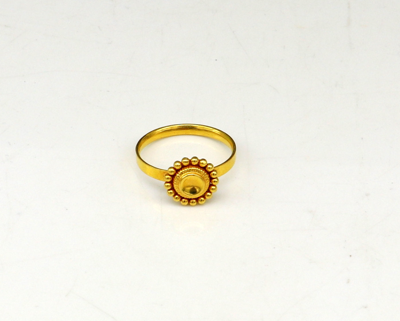 20 kt yellow gold vintage stylish design ring band 7usa size 2.65 grams light weight gifting brides jewelry from india gring29 - TRIBAL ORNAMENTS