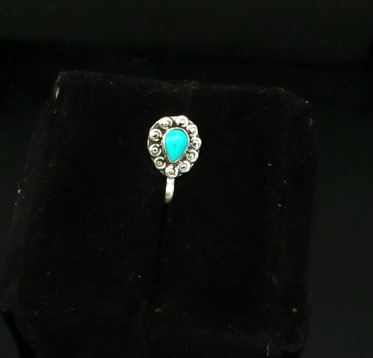 9mm 925 sterling silver single stone nose pin, clip on nose pin, customized flower design nose plug ,best party wear fancy jewelry np104 - TRIBAL ORNAMENTS