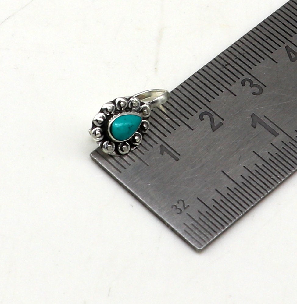 9mm 925 sterling silver single stone nose pin, clip on nose pin, customized flower design nose plug ,best party wear fancy jewelry np104 - TRIBAL ORNAMENTS