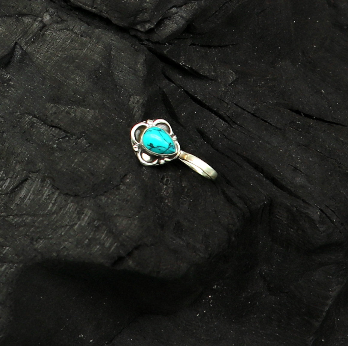 Vintage antique design 925 sterling silver customized single stone oxidized nose pin, nose plug, clip on nose pin, fabulous party wear np107 - TRIBAL ORNAMENTS