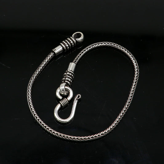 Elegant 8" Fine 925 sterling silver solid wheat chain bracelet, elegant stylish bracelet, silver jewelry, best gift girl's bracelet nsbr274 - TRIBAL ORNAMENTS