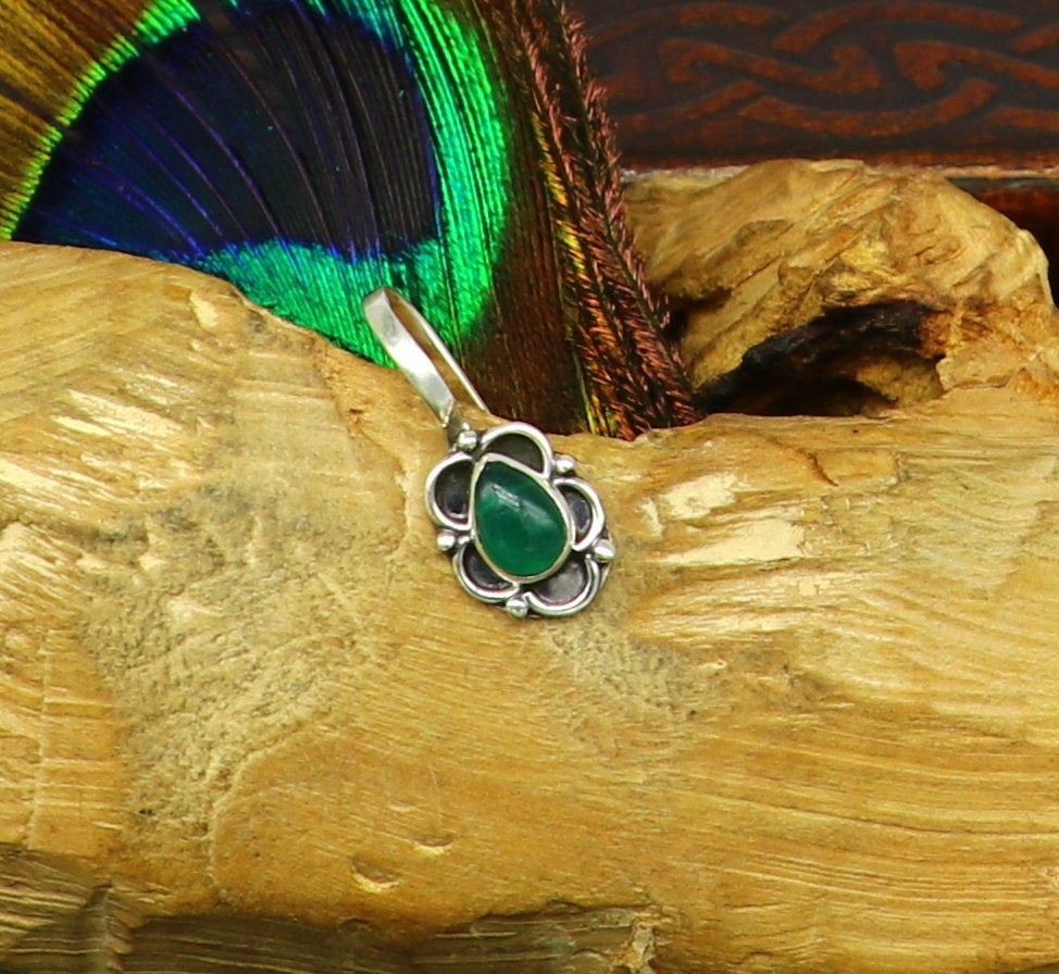 7mm 925 sterling silver single stone nose pin, clip on nose pin, customized flower designer nose plug ,best party wear fancy jewelry np112 - TRIBAL ORNAMENTS