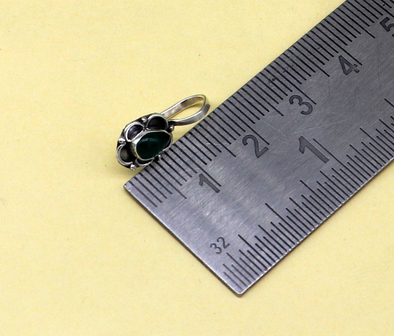 7mm 925 sterling silver single stone nose pin, clip on nose pin, customized flower designer nose plug ,best party wear fancy jewelry np112 - TRIBAL ORNAMENTS