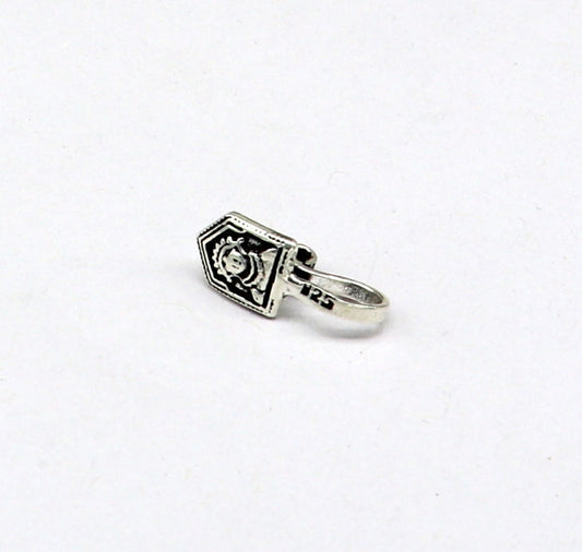 925 Sterling silver tribal deity nose pin, pure silver clip on nose pin, without piercing nose stud, party wear nose pin jewelry np124 - TRIBAL ORNAMENTS