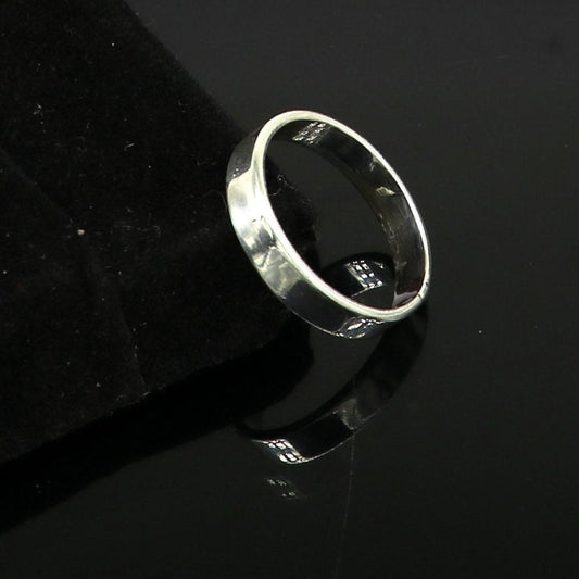 925 solid sterling silver plain flat 4.5 mm ring band, fabulous wedding anniversary gift for him her, 925 stamped ring stylish jewelry sr287 - TRIBAL ORNAMENTS
