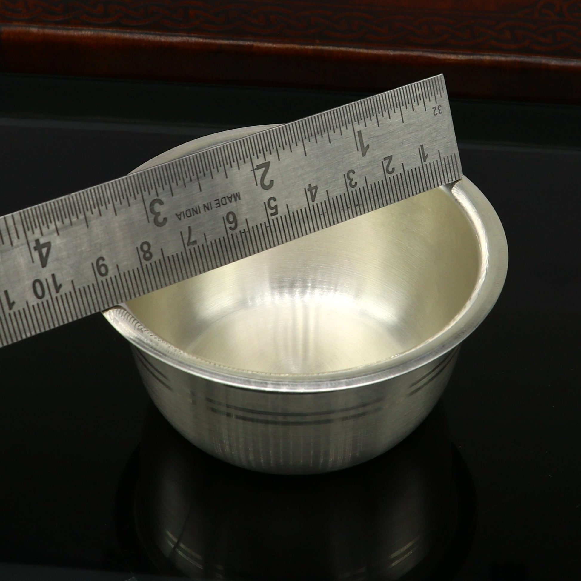 999 fine silver handmade small baby bowl and spoon set, silver tumbler, flask, stay baby/kids healthy, silver vessels utensils sv119 - TRIBAL ORNAMENTS